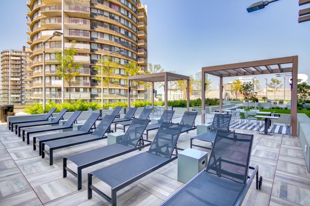 Sundeck with loungers.