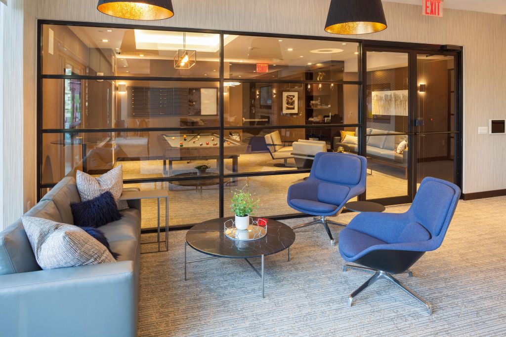 Resident lounge seating area.